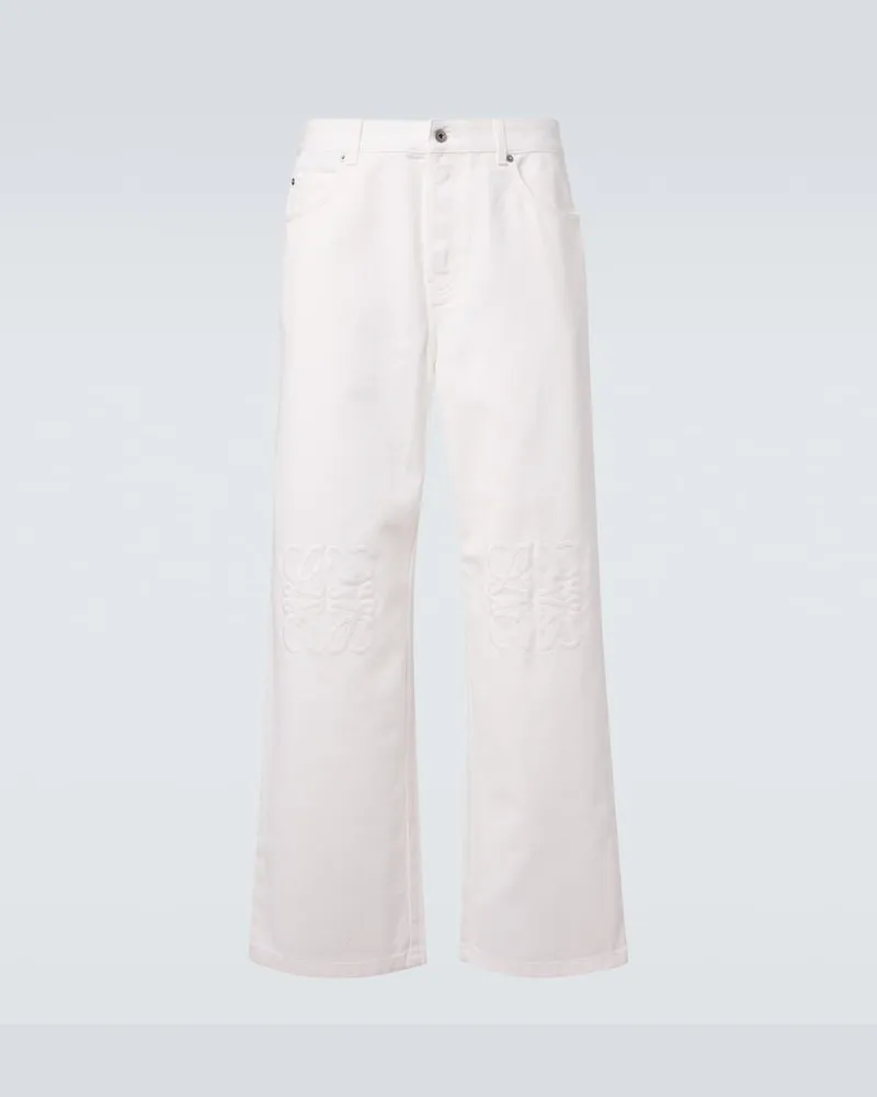 Loewe Jeans Anagram a gamba larga Bianco