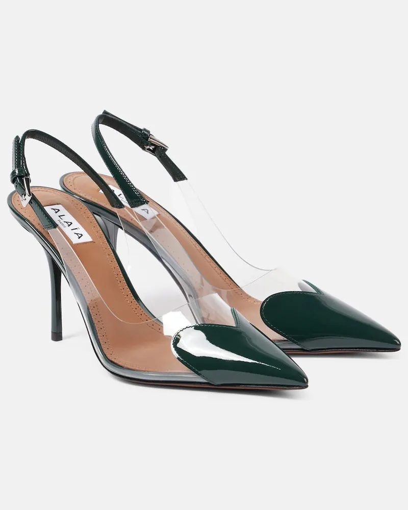 Alaïa AlaÃ¯a Pumps slingback Le CÅur 90 in vernice e PU Verde