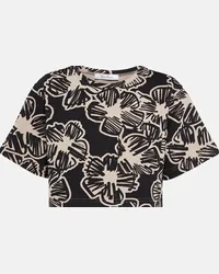 Max Mara Top cropped Apotema con stampa Nero