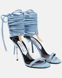 Area x Sergio Rossi - Sandali Shibari in denim Blu