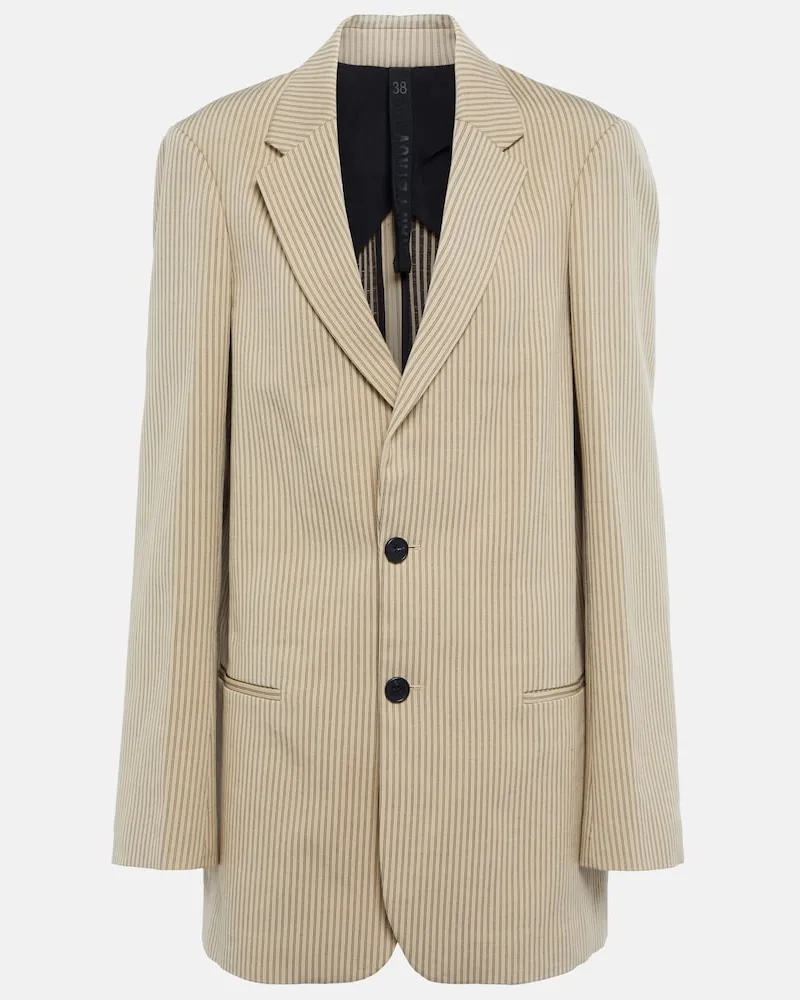 Petar Petrov Blazer Isaac in misto cotone a righe Beige