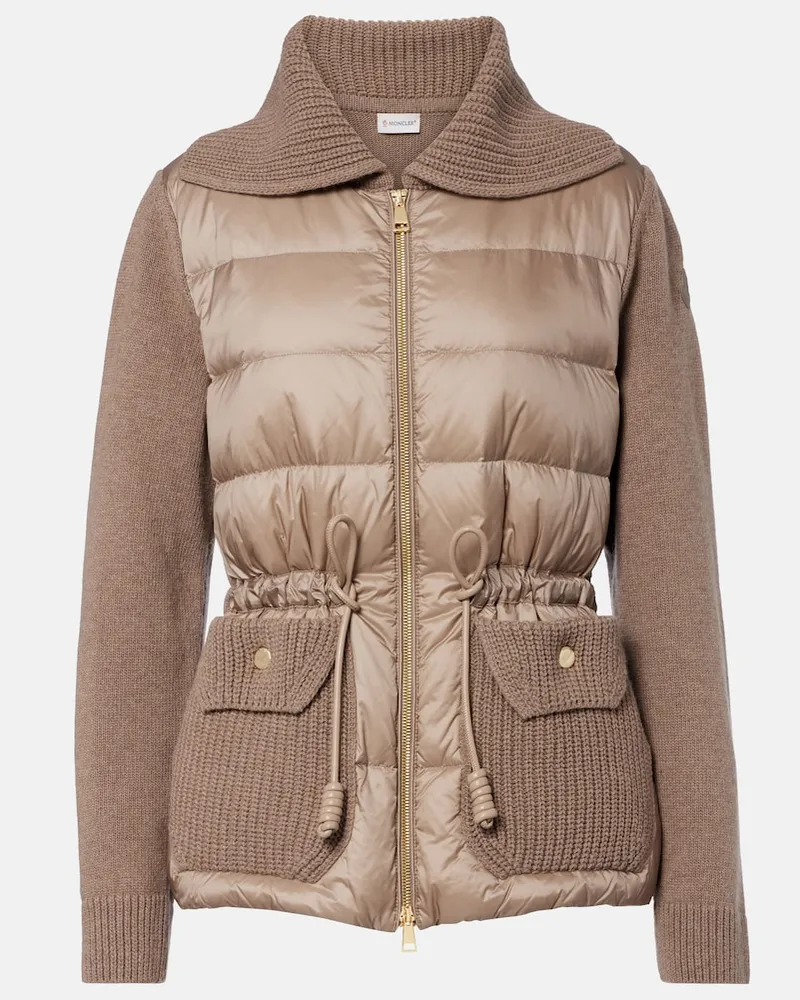 Moncler Cardigan in lana e cashmere Beige
