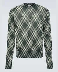 Burberry Pullover in misto cotone a quadri Verde