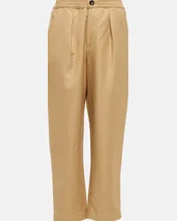 Marni Pantaloni cropped a vita alta Beige