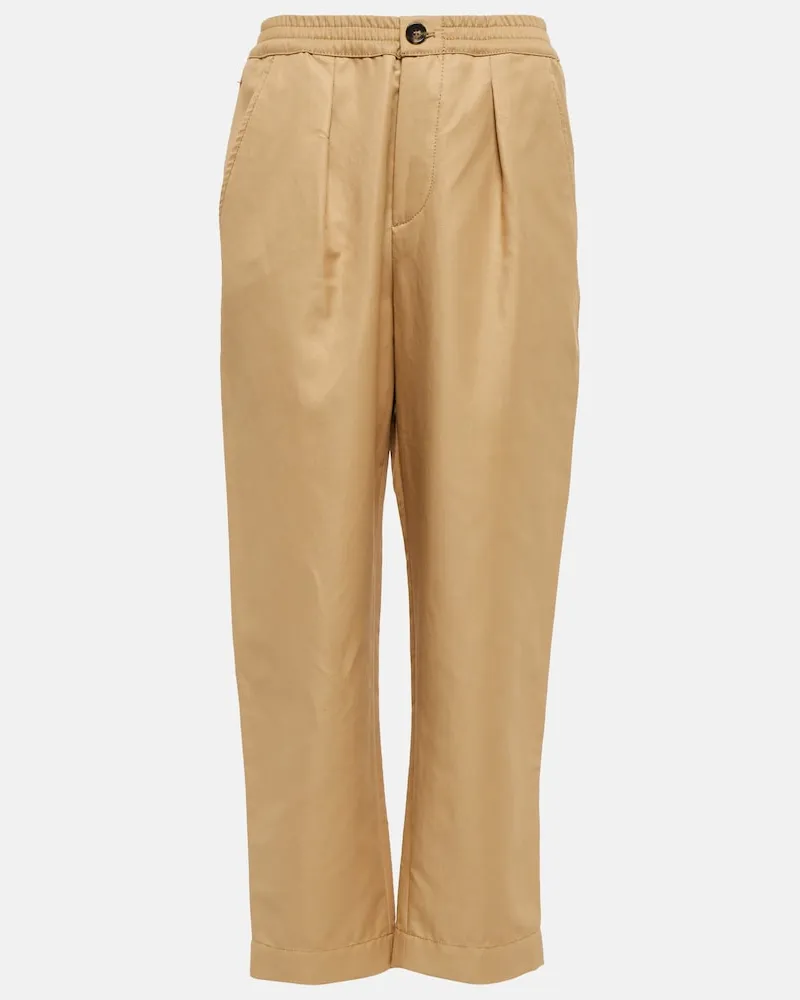 Marni Pantaloni cropped a vita alta Beige