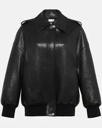 Alexander McQueen Bomber oversize in pelle Nero