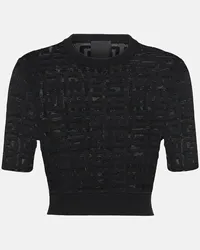 Givenchy Top cropped in jacquard 4G Nero