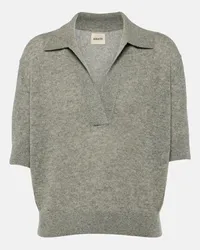 KHAITE Polo Shrunken Jo in misto cashmere Grigio