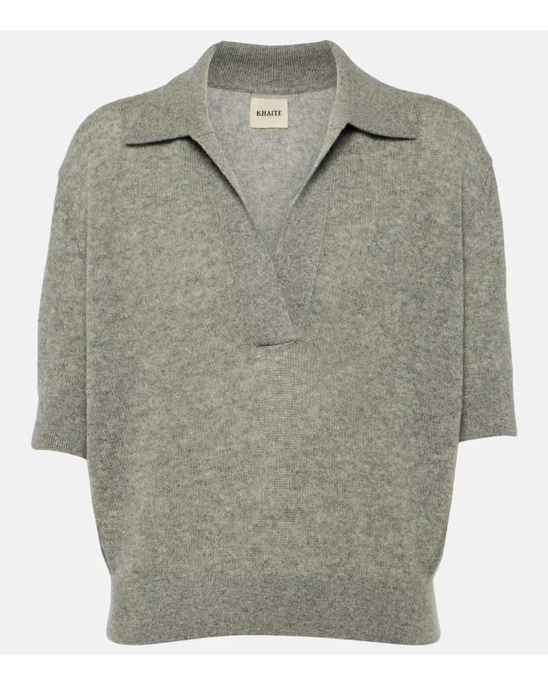 KHAITE Polo Shrunken Jo in misto cashmere Grigio