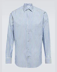 Loro Piana Camicia André in cotone a righe Blu