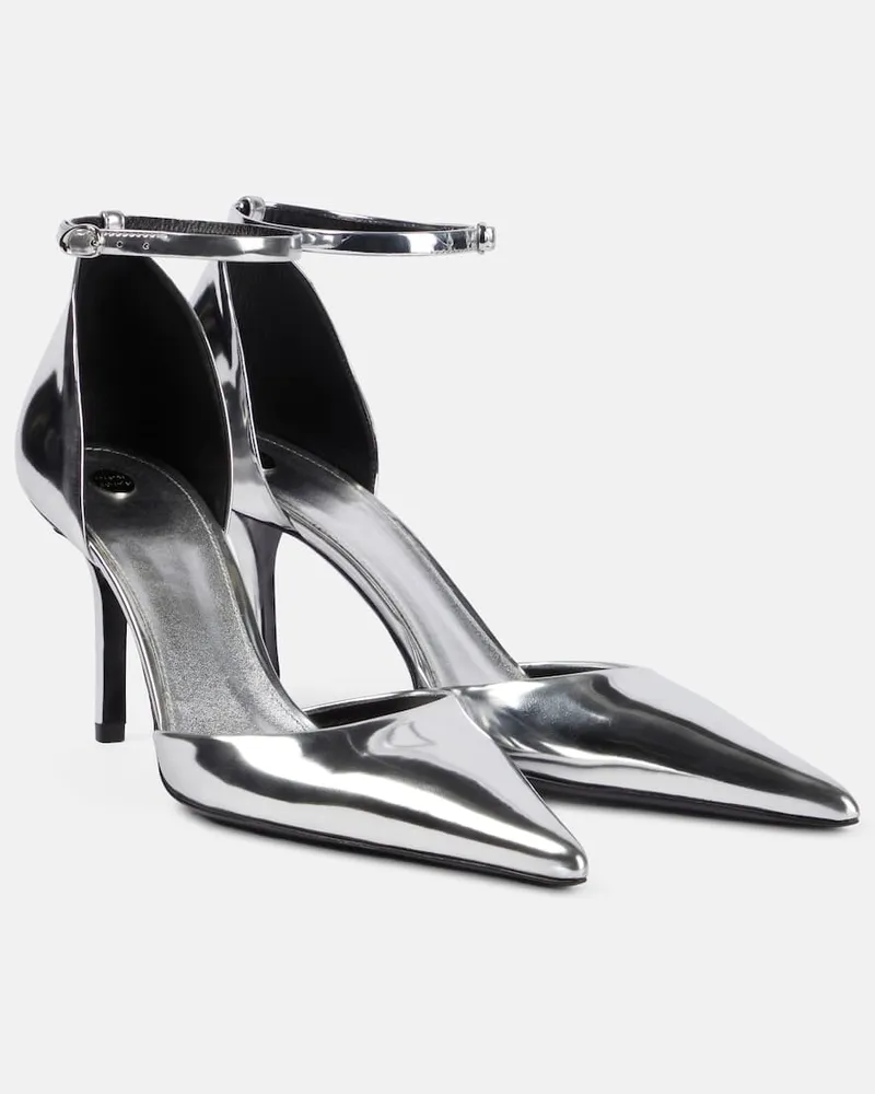 Proenza Schouler Pumps Slash 85 in pelle metallizzata Argento