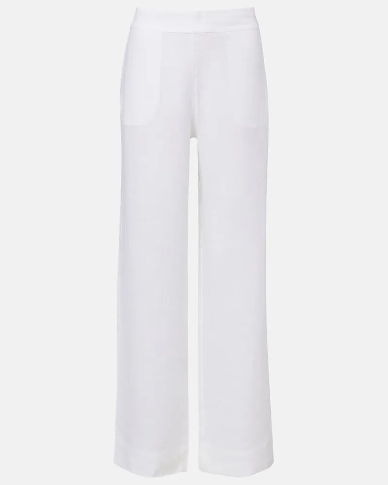 ASCENO Pantaloni pigiama London in lino Bianco
