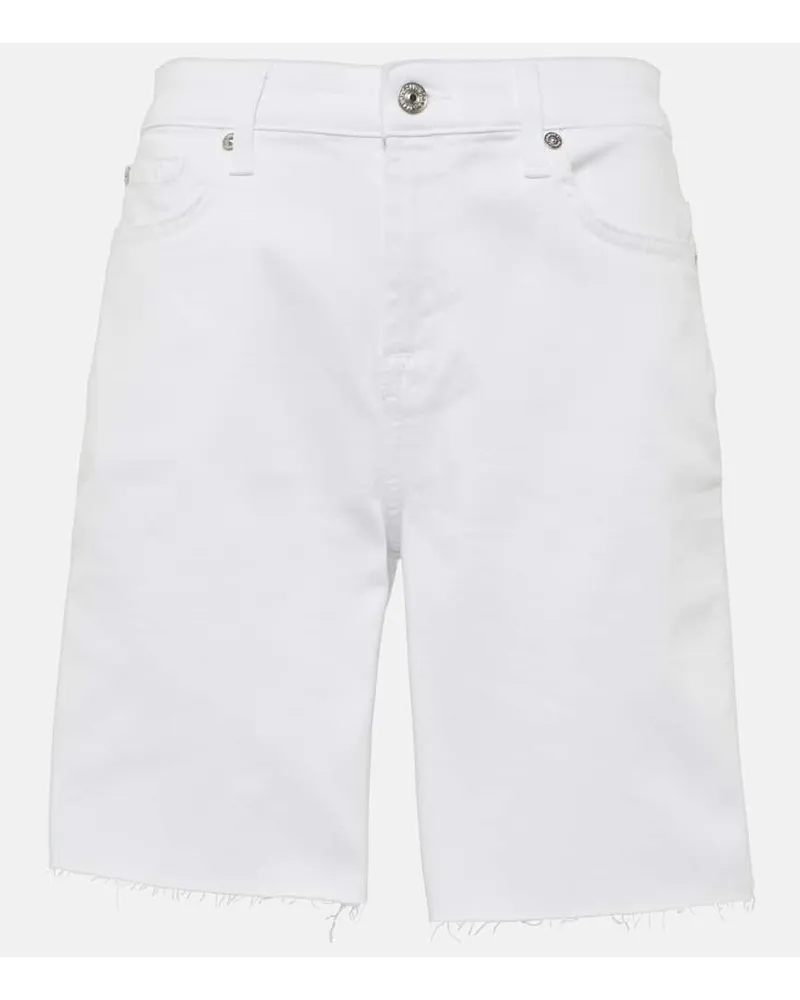 7 for all mankind Shorts di jeans a vita media Bianco