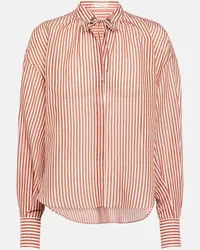 Brunello Cucinelli Camicia in misto cotone a righe Multicolore