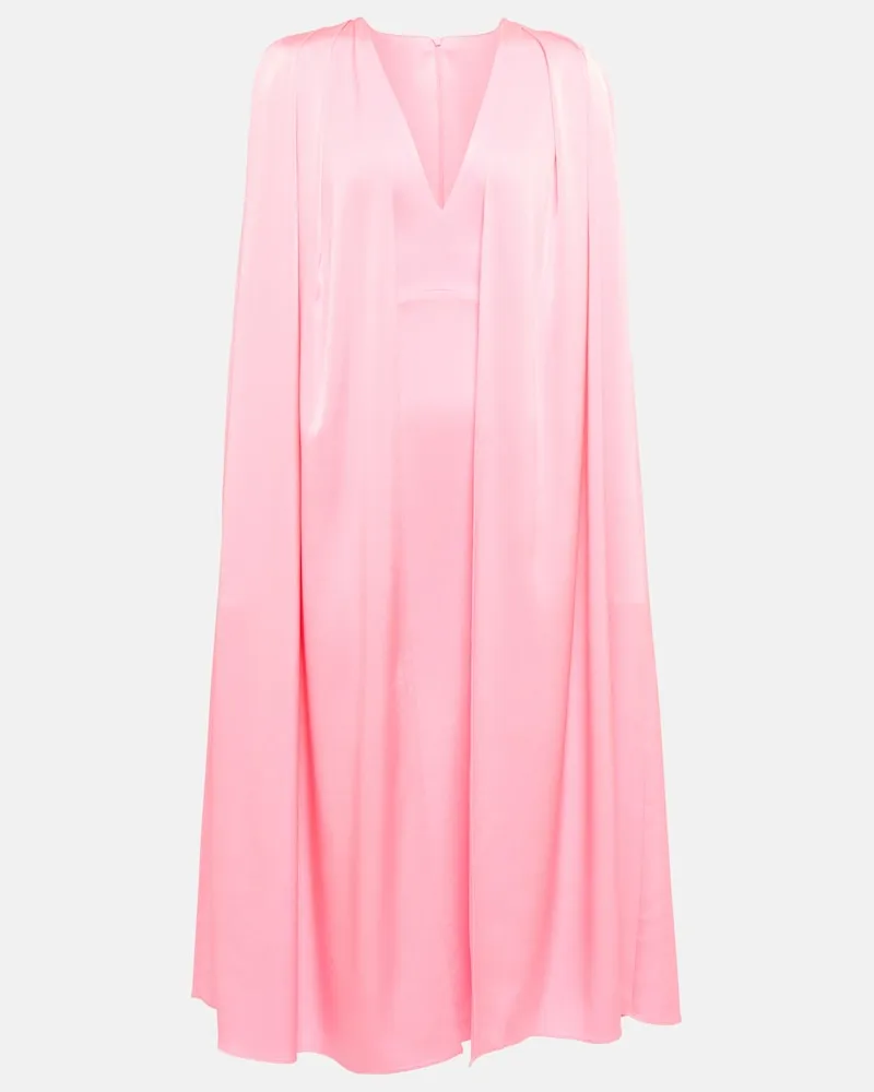 Alex Perry Abito midi in crÃªpe con mantella Rosa