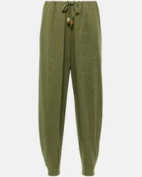 Loro Piana Pantaloni tapered Gargano in lino Verde