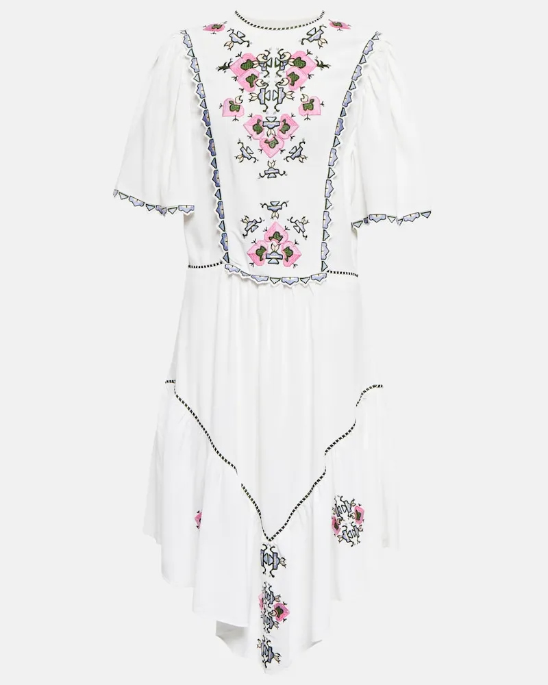 Isabel Marant Abito midi Sinezia con ricamo Bianco