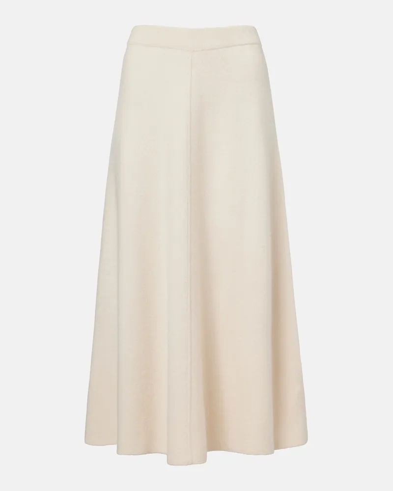Jardin des Orangers Gonna midi in lana e cashmere Bianco