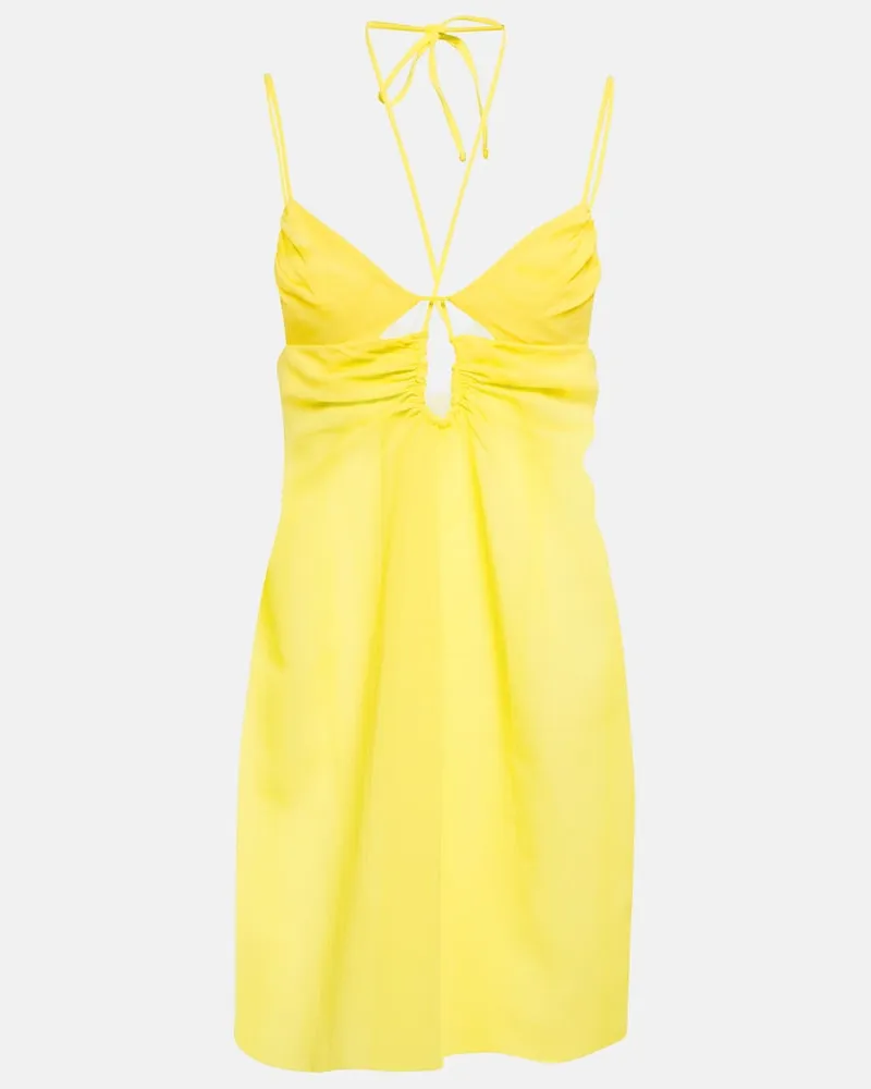 Nensi Dojaka Miniabito con scollo allâamericana e cut-out Giallo