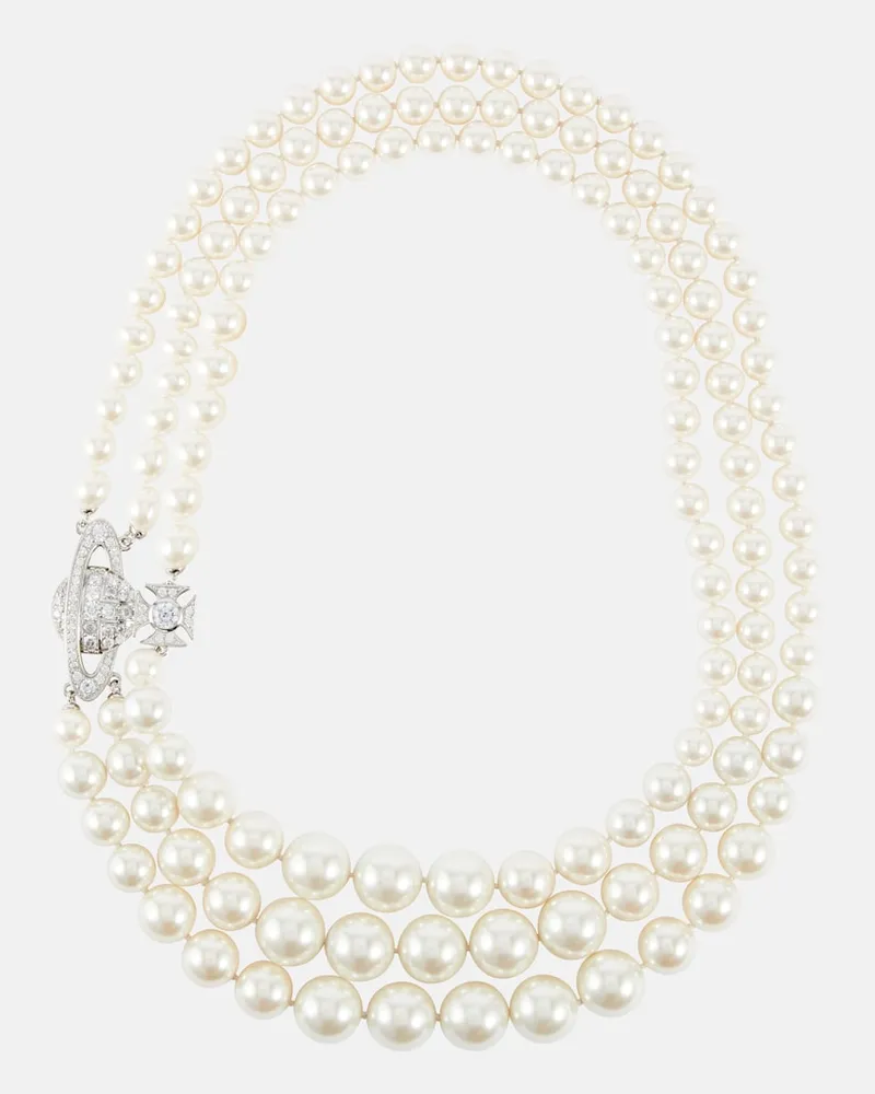 Vivienne Westwood Collana Graziella con cristalli Argento