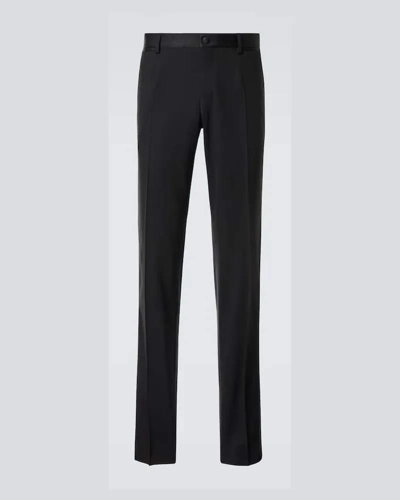 Dolce & Gabbana Pantaloni da smoking in misto lana e seta Nero