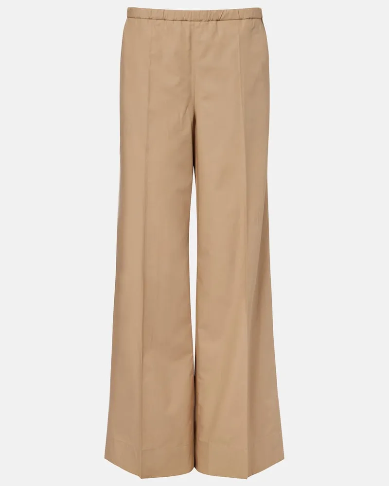Moncler Pantaloni a gamba larga in cotone Beige