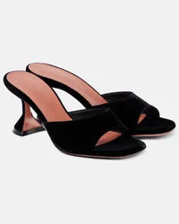 Amina Muaddi Mules Lupita 70 in velluto Nero