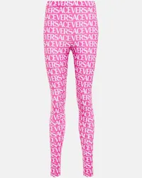 Versace Leggings con logo Rosa