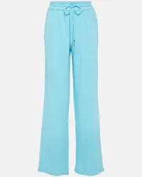 Melissa Odabash Pantaloni Krissy in cotone a gamba larga Blu