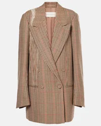 Dries van Noten Blazer in lana a quadri Marrone