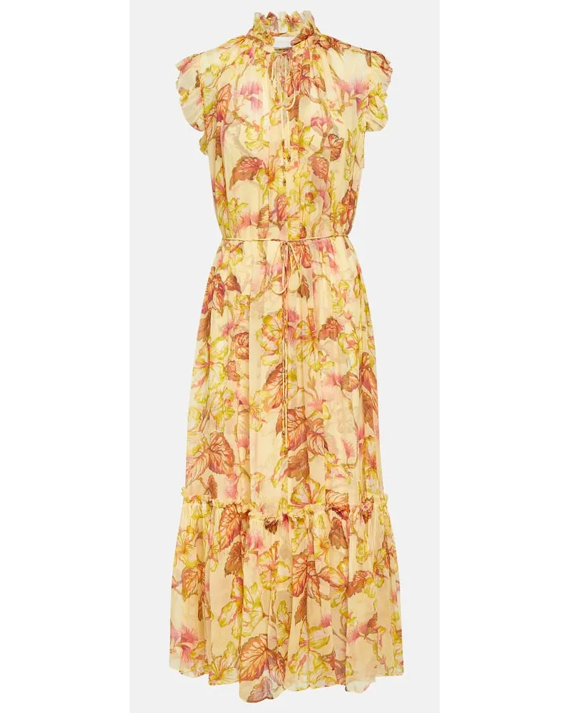 Zimmermann Abito midi Matchmaker in georgette Multicolore