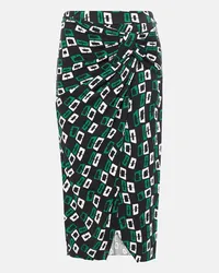 Diane von Furstenberg Gonna midi Willow con stampa Nero