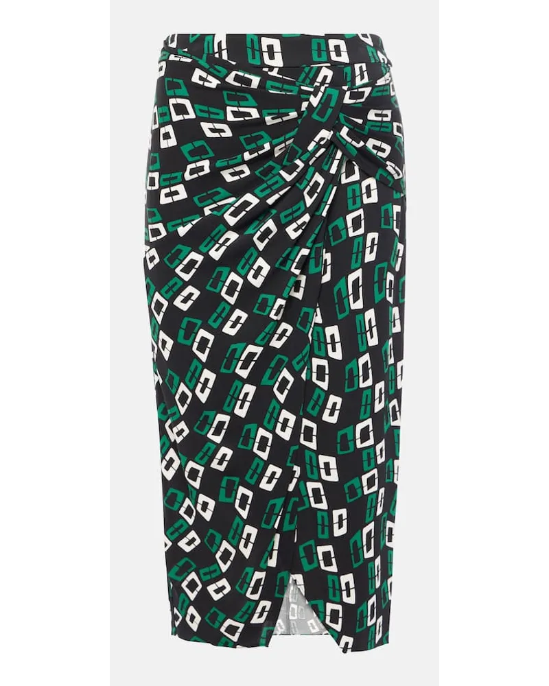 Diane von Furstenberg Gonna midi Willow con stampa Nero