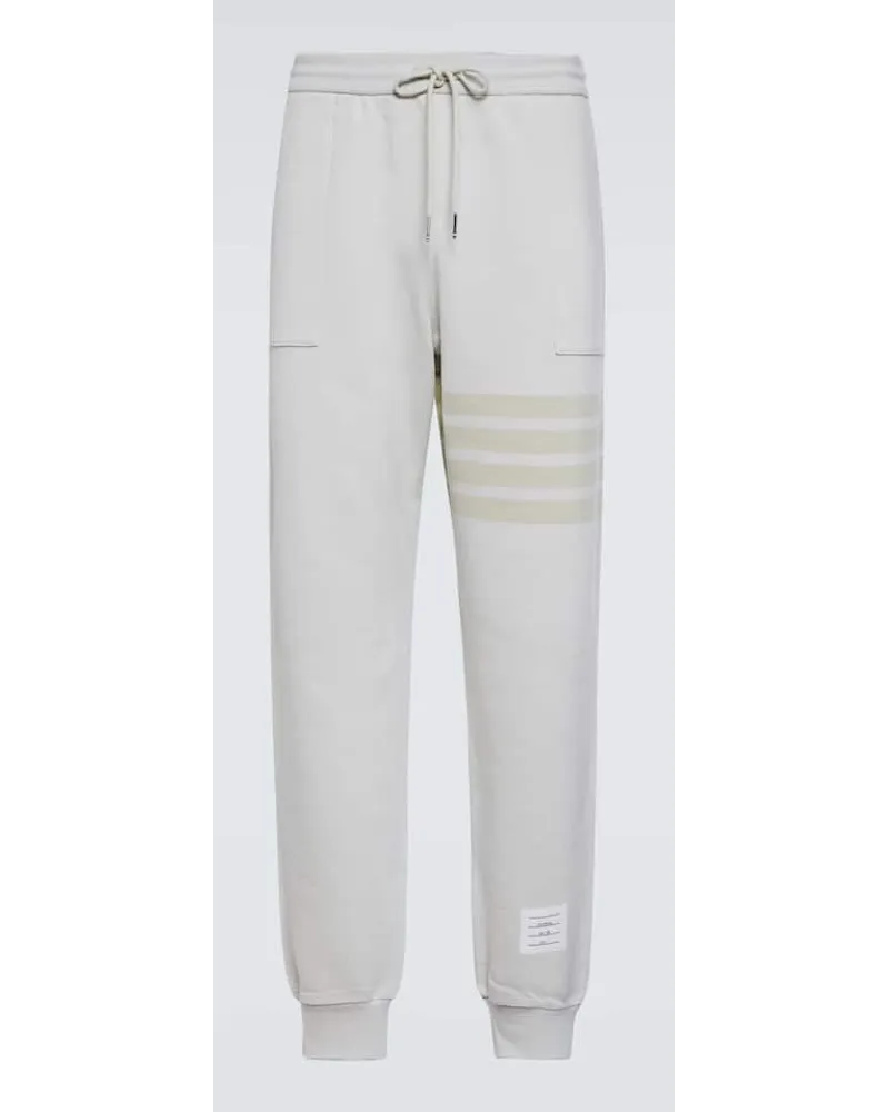Thom Browne Pantaloni sportivi 4-Bar in cotone Bianco