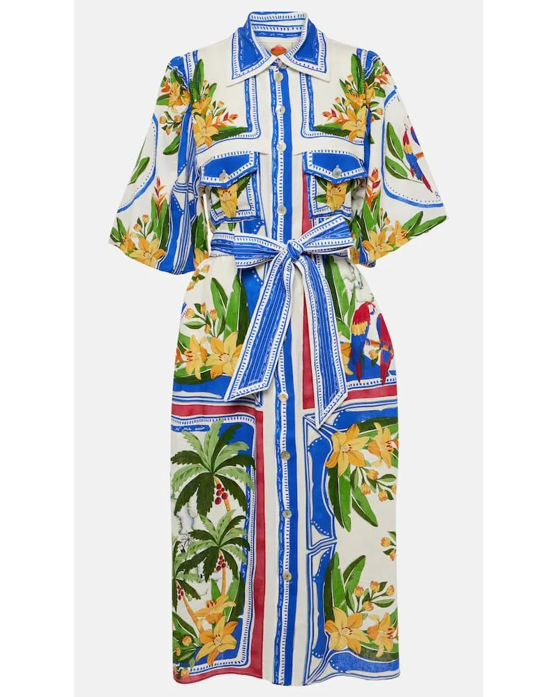 FARM Rio Abito chemisier Tropical Destination in misto cotone Multicolore