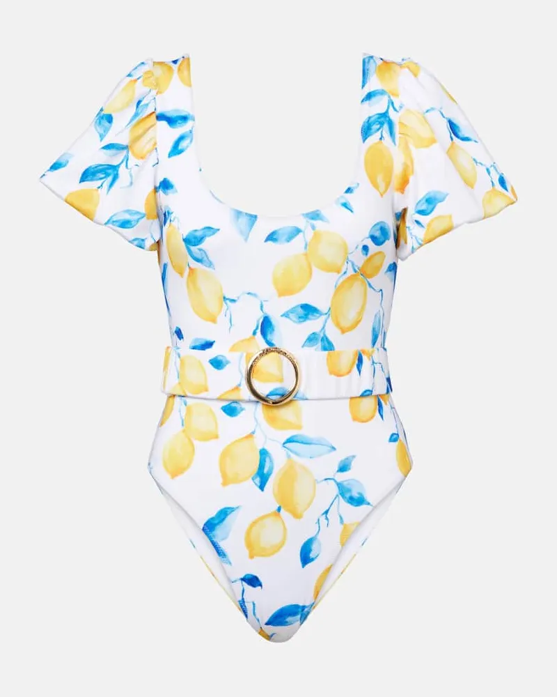 Alexandra Miro Costume intero Jeanie con stampa e cintura Multicolore