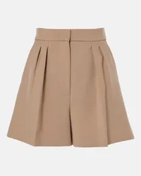 Max Mara Shorts Giugno in misto lana a vita alta Beige