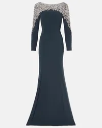 Jenny Packham Abito lungo Solstice con cristalli Blu