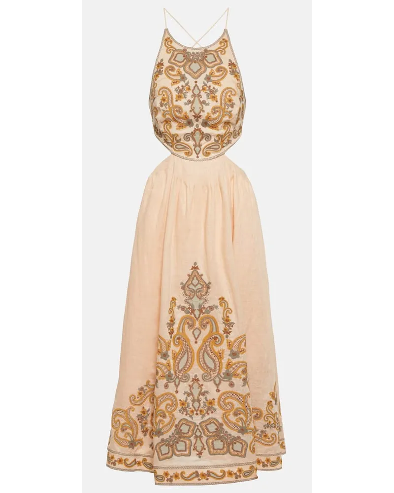 Zimmermann Abito midi Devi in lino Oro