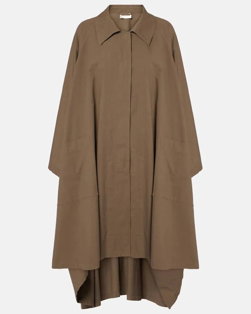 The Row Cappotto Leins in popeline di cotone Marrone