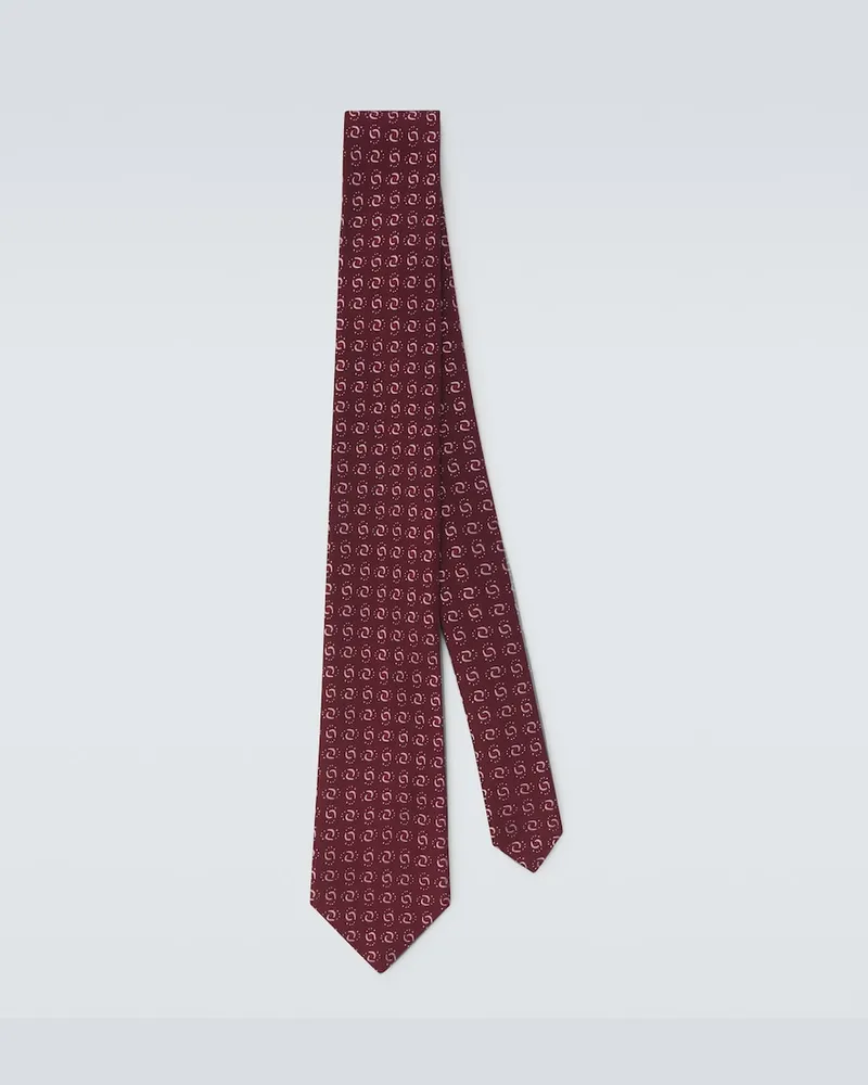 Charvet Cravatta in jacquard di seta Borgogna