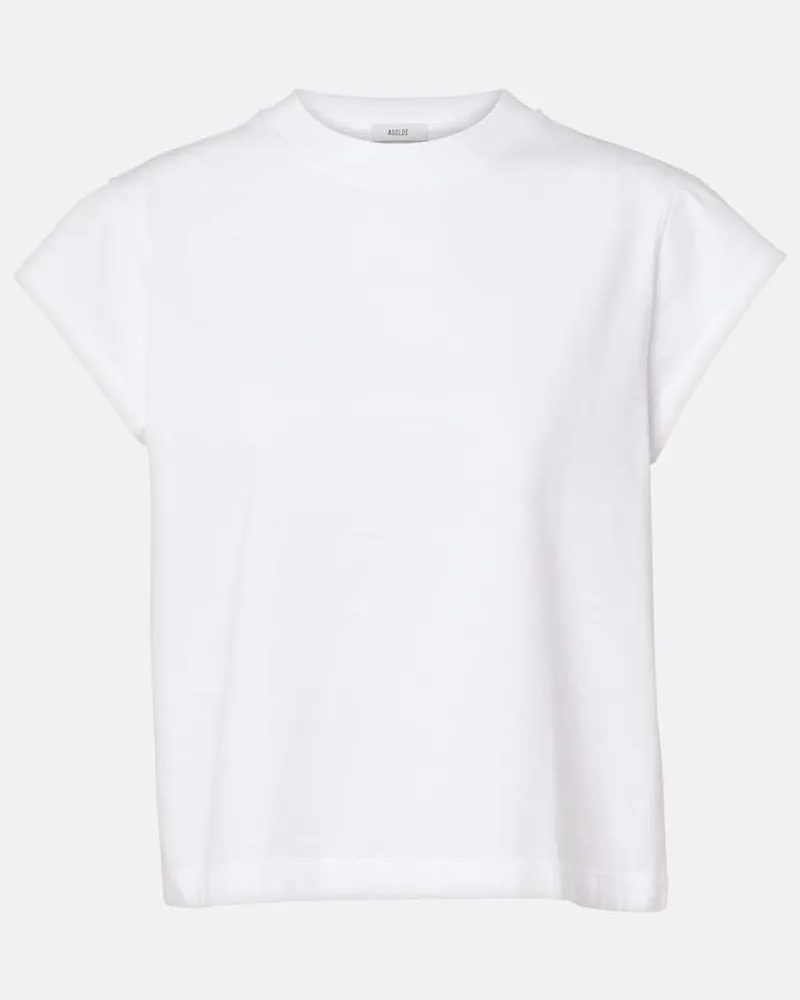 AGOLDE Top Bryce in jersey di cotone Nero