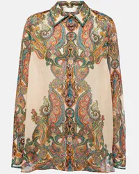 Zimmermann Camicia oversize Ottie con stampa paisley Beige