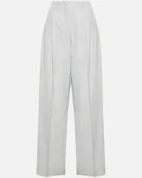 The Row Pantaloni Gaugin in seta Blu