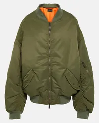 Balenciaga Bomber Off Shoulder in tessuto tecnico Verde