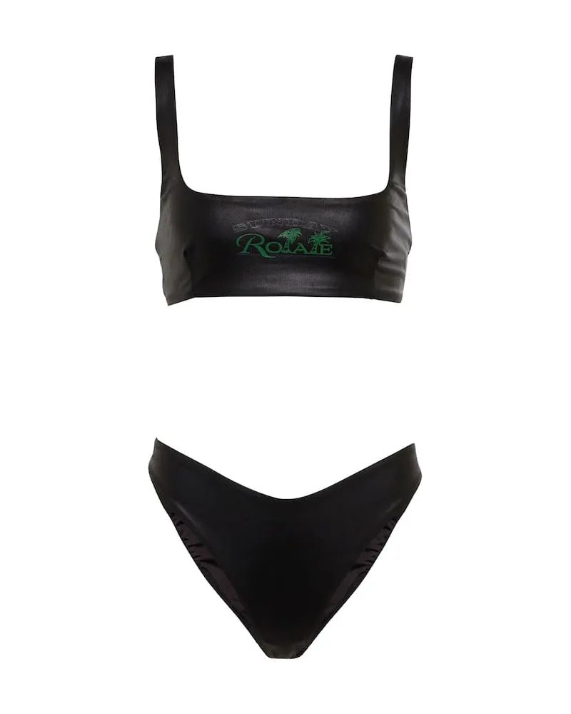 ROTATE Birger Christensen Bikini Pearla con logo Nero