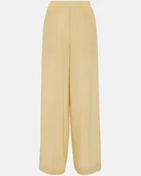 Joseph Pantaloni a gamba larga Hulin in crêpe di seta Beige