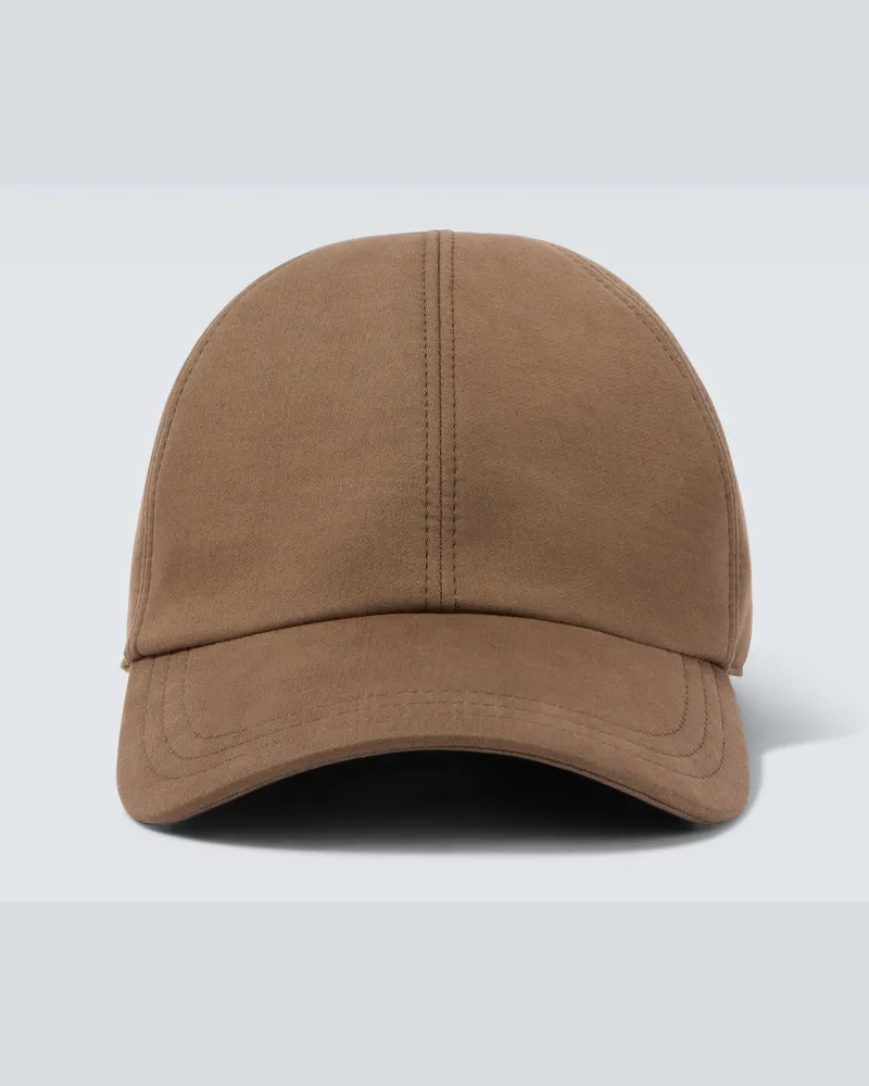 The Row Cappello da baseball Caspian in misto cotone Marrone