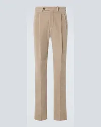 Incotex Pantaloni regular in velluto a coste Beige