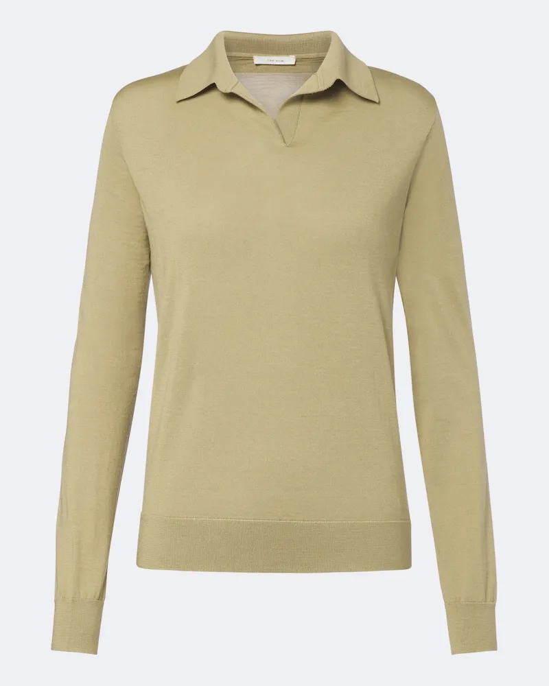 The Row Pullover polo Pauli in lana e seta Verde